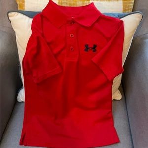 Under Armour red dry fit polo